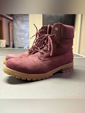 Cliff's by White Mountain Women's Burgundy Lace-Up Boots 8.5
